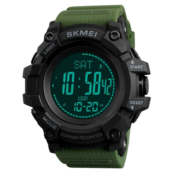 Cпортивные часы Skmei 1356 Compass с компасом ударопрочные (Зеленые) Винница