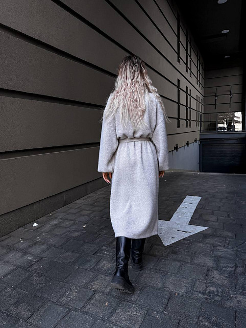 Женский теплый длинный кардиган на запах плотная альпака Одесса - изображение 10