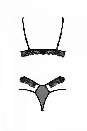 Эротический комплект Passion DOLLY SET, S/M, black, с открытыми чашками Sex Aura Киев