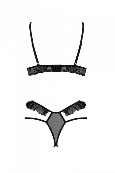 Еротичний комплект Passion DOLLY SET, S/M, black, з відкритими чашками Sex Aura Київ - фото 4