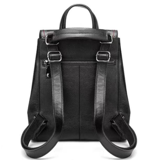 Шкіряний жіночий рюкзак сумка чорний, сумка-рюкзак шкіряна жіноча ( 12948 ) Харків - фото 5