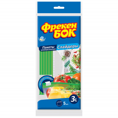 Пакеты с застежкой Фрекен БОК слайдеры 3 л 5 шт. (4823071627800) Винница - изображение 1