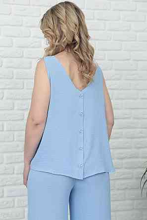 Літній костюм зі штанами палаццо "Stellar" оптом | Батал | Розпродаж моделі Блакитний, 50-52 Київ