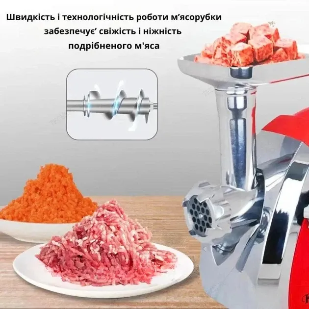 Электрическая мясорубка Kingberg KB-2022 2500 Вт с томатной соковыжималкой, реверсом Одесса - изображение 5