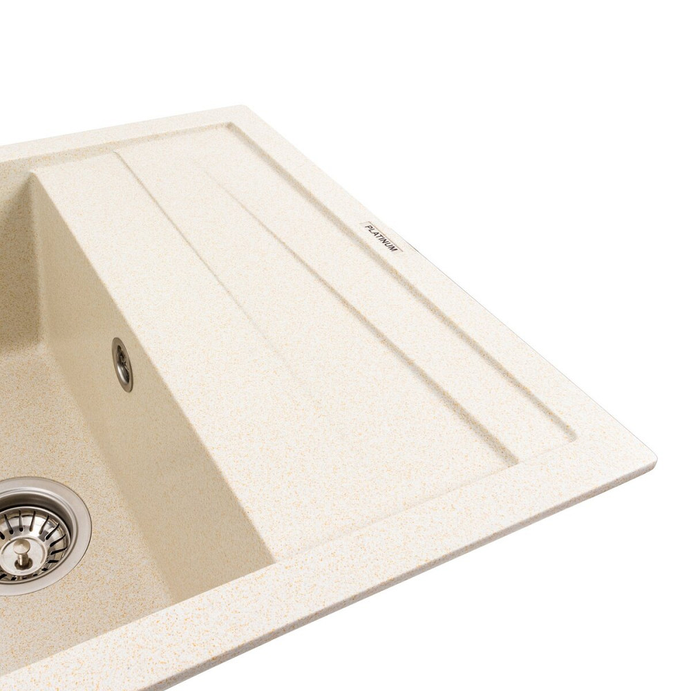 PLATINUM Кухонна мийка гранітна матова 7050 CASCADA Platinum Пісок Київ - фото 4