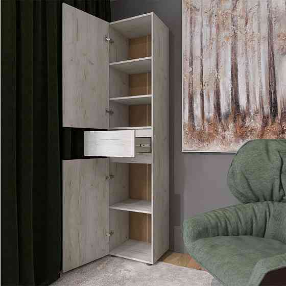 Пенал с выдвижным ящиком Эверест Лайт ПЛ-1 Дуб Крафт белый (DTM-071078) Львов