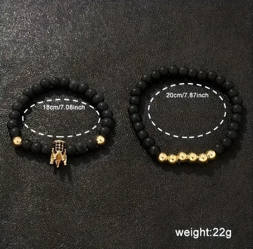 Подарунковий набір для чоловіків 1 наручний годинник та 2 стильними модними браслетами без подарункової коробки чорний Київ - фото 3