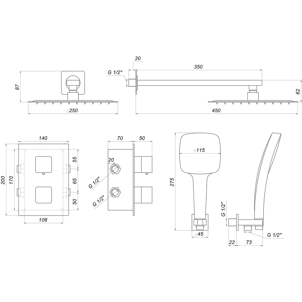 Душова система Globus Lux GLM-405-BB-TT-SMART Луцьк - фото 3