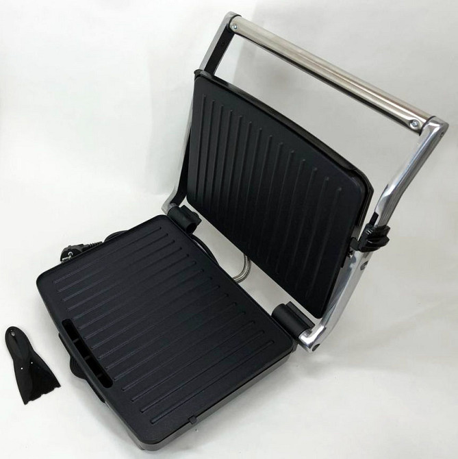 Гриль прижимной Crownberg CB-1067, Электрический контактный гриль для дома с терморегулятором 2000Вт AX-93 Львов - изображение 6