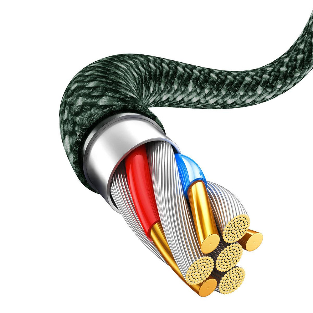 Кабель Lightning для айфон 2.4А 1м зелений Baseus Dynamic 2 CALD040006 Київ - фото 3