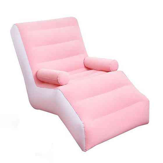 Надувний S-подібний лінивий диван 140х85х80 см,до 100кг,Рожевий SBR Київ