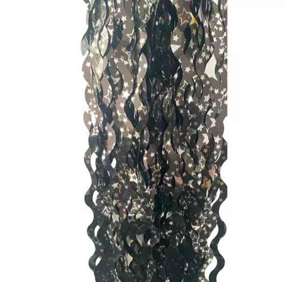 Дождик для фотозоны волнистый с принтом звезд 2 м на 1 м черный Киев