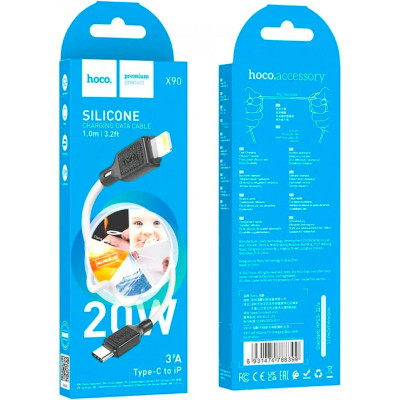 Дата кабель USB-C to Lightning 1.0m Cool silicone PD 20W X90 white HOCO (6931474788399) Винница - изображение 4