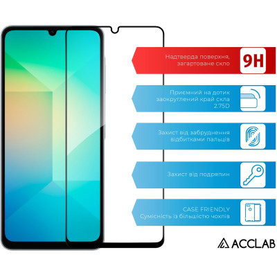 Скло захисне ACCLAB Full Glue Samsung A06 5G Black (1283126612978) Вінниця - фото 3
