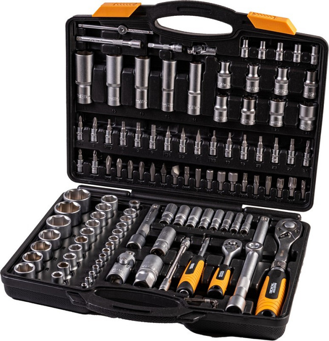 MASTERTOOL Набір інструментів MASTERTOOL PROFI ¼"&½" 111 шт 4-14 мм 10-32 мм CrV50BV30 телескоп Коломия - фото 1