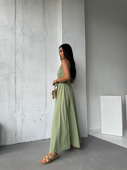 Женский летний сарафан макси Charlotte батал 50-52, Оливковый Киев - изображение 3