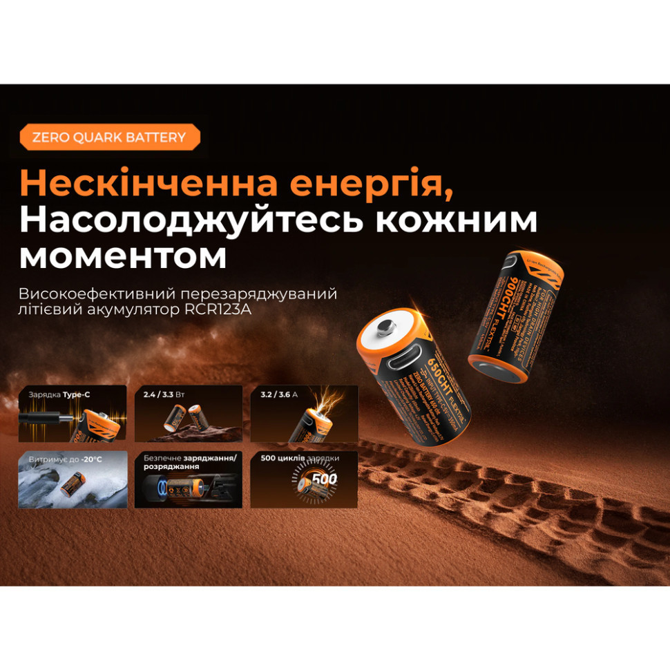 Акумулятор 900mAh Flextail Zero Battery usb type C зарядка Київ - фото 3