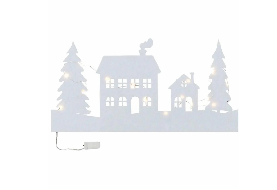 Новогодняя наклейка с подсветкой LED Livarno Home 60 на 30 см белый Киев - изображение 4