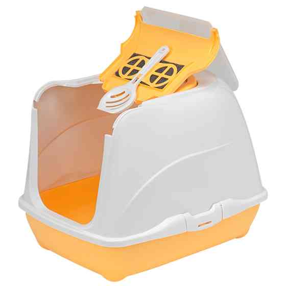 Moderna Flip Cat Jumbo МОДЕРНА ФЛИП КЕТ ДЖУМБО закритий туалет з відкидною кришкою для котів, 58х45х42см Київ