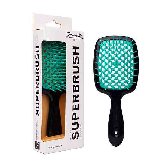 Расческа SUPER BRUSH Чёрная с бирюзовым Janeke Киев