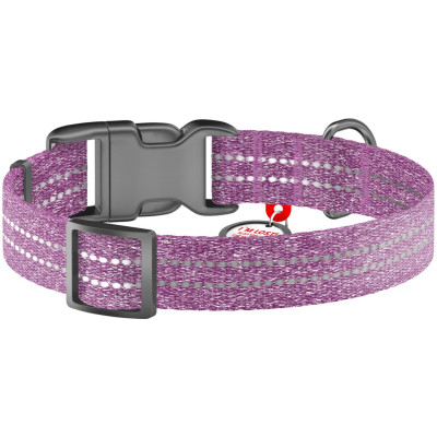 Ошейник для животных WAUDOG Re-cotton с QR паспортом светоотражающий Ш 25 мм Д 37-58 см фиолетовый (02949) Винница - изображение 2