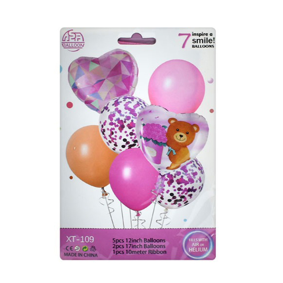 Повітряні кульки MK 5645-109 в наборі 7 штук, стрічка 10 метрів Вінниця - фото 1