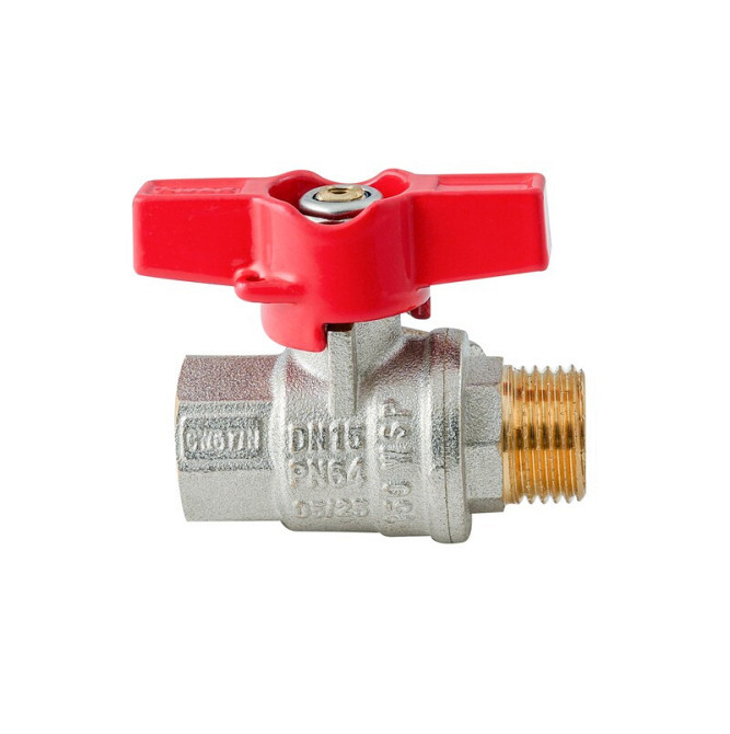 Кран кульовий ГШМ Koer Extreme KE.218-15 - 1/2" FM ручка "метелик" червона (KR5759) Київ - фото 2