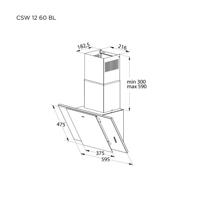 Витяжка кухонна Pyramida CSW 12 60 BL Вінниця - фото 7