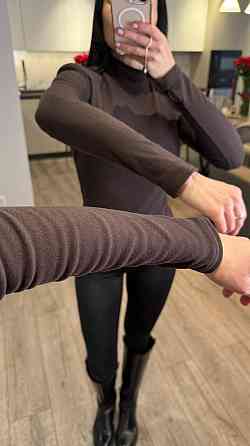 Жіночий базовий теплий гольф-термотрикотаж пума Шоколад Одеса