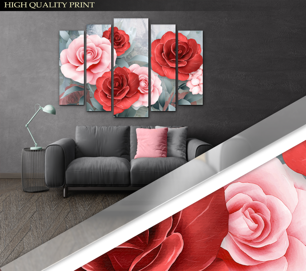 Модульная картина в гостиную / спальню Цветы Розы Art-443_5 ( 80х118см ) Киев - изображение 3