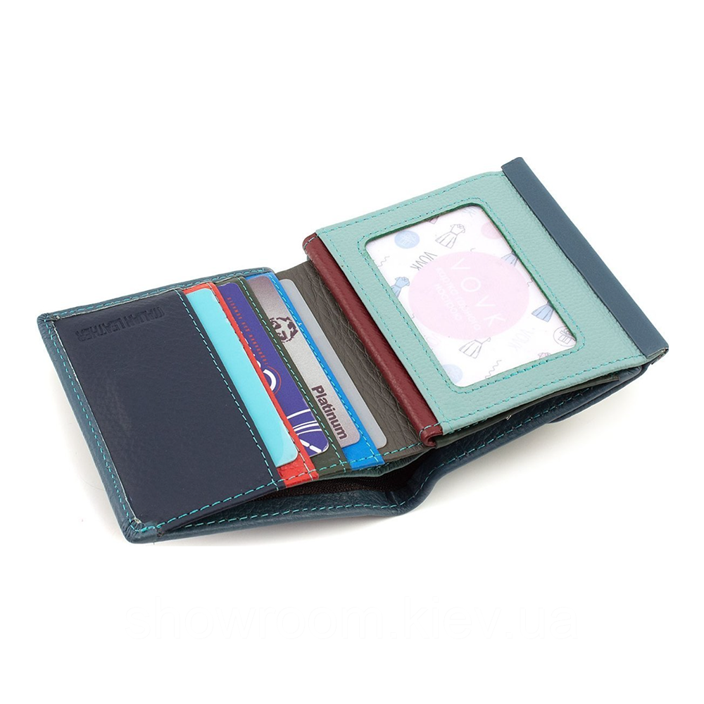 Невеликий жіночий шкіряний гаманець (902) блакитний Київ - фото 5