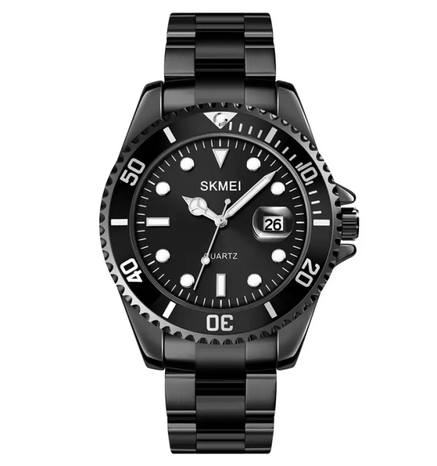 Годинник чоловічий наручний Skmei 1779 на сталевому браслеті (Чорний) Вінниця - фото 1