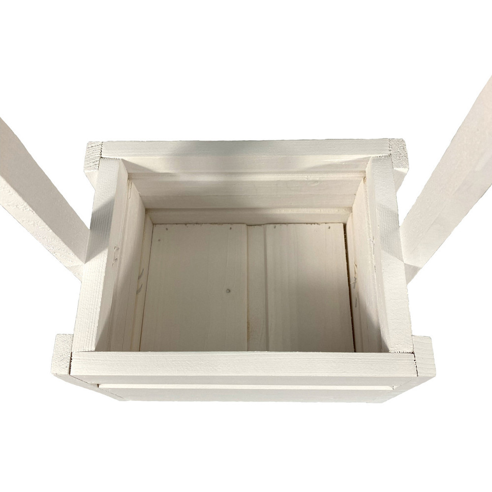 Ящик садовий декоративний для квітів або для зберігання речей з натурального дерева 20х14,5х38 см Білий Кам'янець-Подільський - фото 3