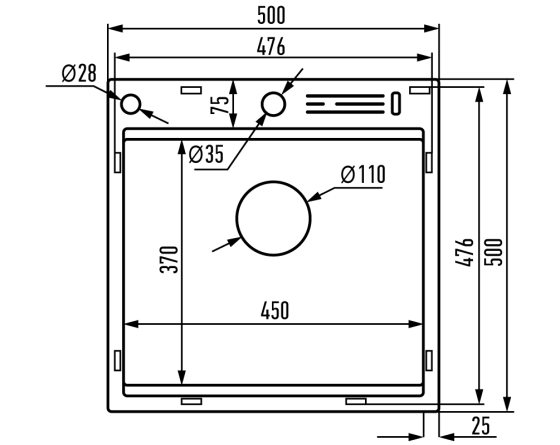 Мойка Mixxus MH5050-SK Nano-Black с н.ст. со ступенькой для сушилки, с подст.под ножи (графит) (MX1940) Киев