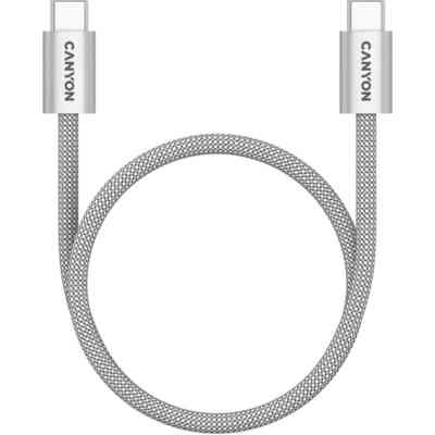 Дата кабель USB-C to USB-C 1.0m 60W Magnet Braided Light Grey Canyon (CND-CCMG60AB15LG) Вінниця