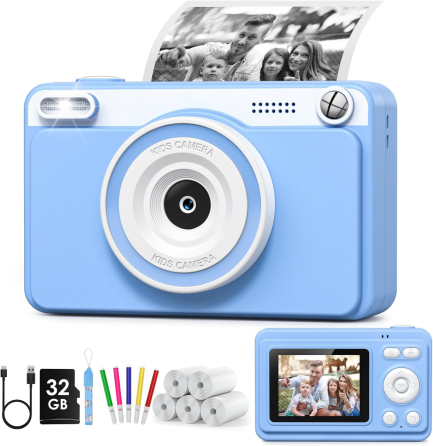 Дитячий цифровий фотоапарат миттєвого друку GREENKINDER H10 FullHD 1080P з картою 32 ГБ та 5 рулонами паперу Київ