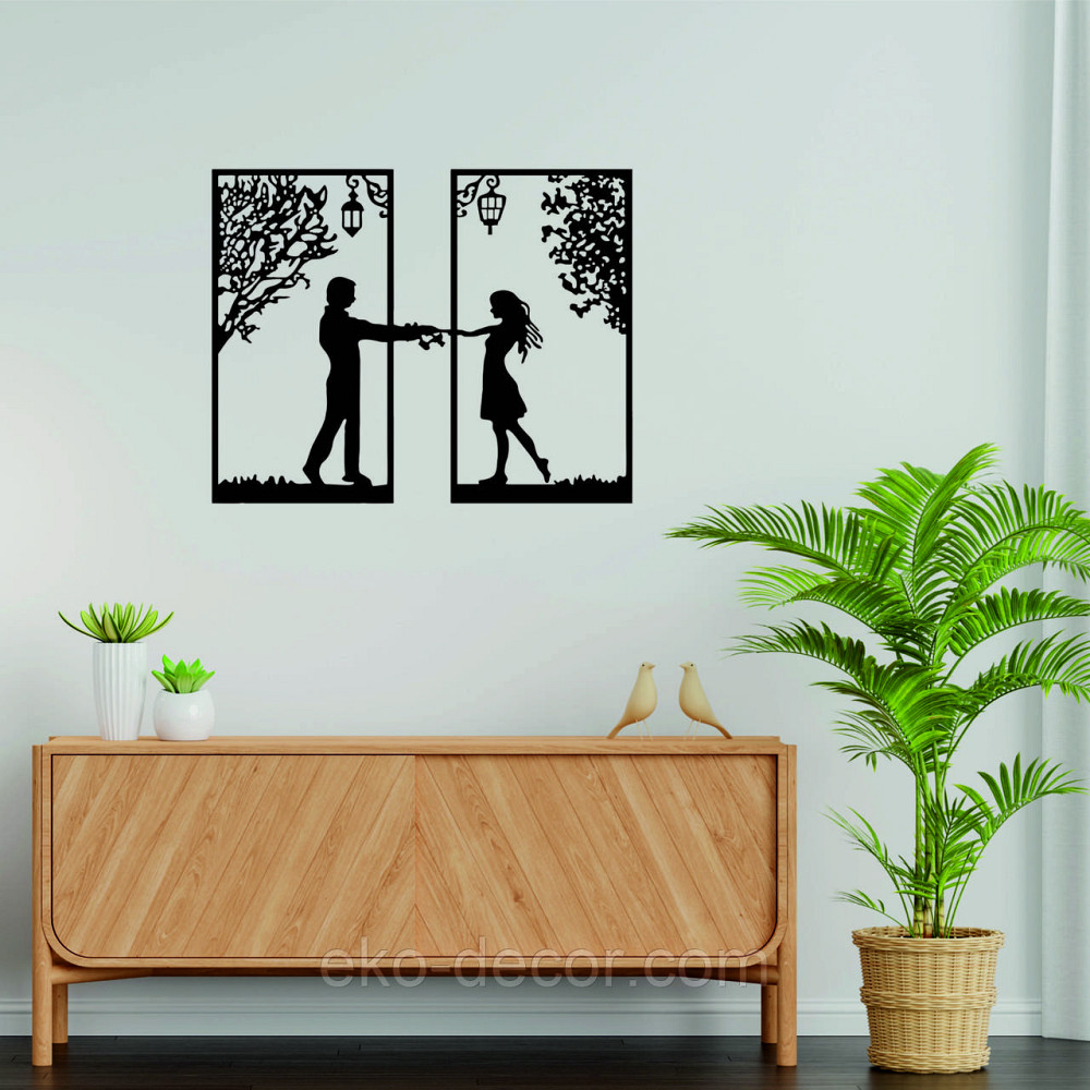 Декоративное настенное Панно «Девушка и парень» Декор на стену 70*55 см, Черный Киев - изображение 8