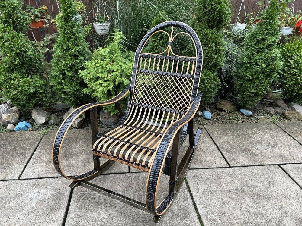 Кресло качалка плетеная черная ротанг Киев - изображение 4