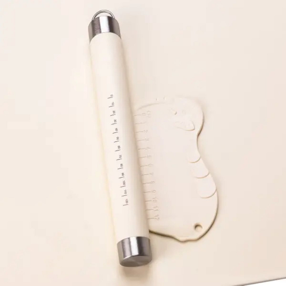 TS Kitchen Силіконовий килимок зі качалкою для розкочування тіста Бежевий HP34547W Киев - изображение 1