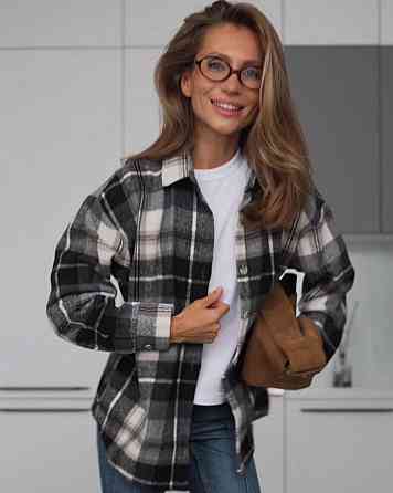 Жіноча стильна принтована сорочка в клітинку турецький кашемір Одеса