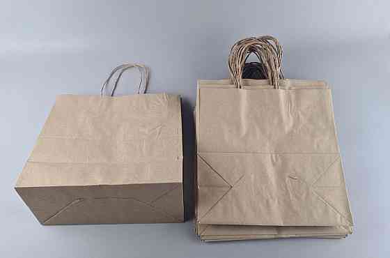 Пакет с ручками бумажный крафт бурий 310х150х300, 80г/м2 (25 шт) Харьков