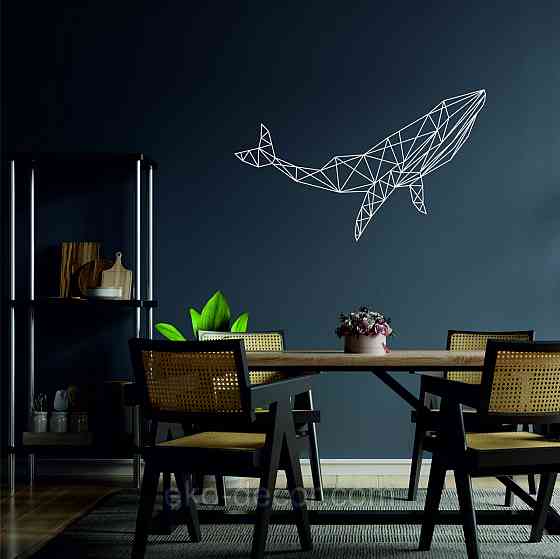 Декоративное настенное Панно «Кит», Декор на стену 110*66 см, Белый Киев