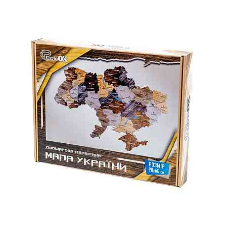 Дерев'яний пазл "Мапа України" Арт-90609, 60х90 см Вінниця