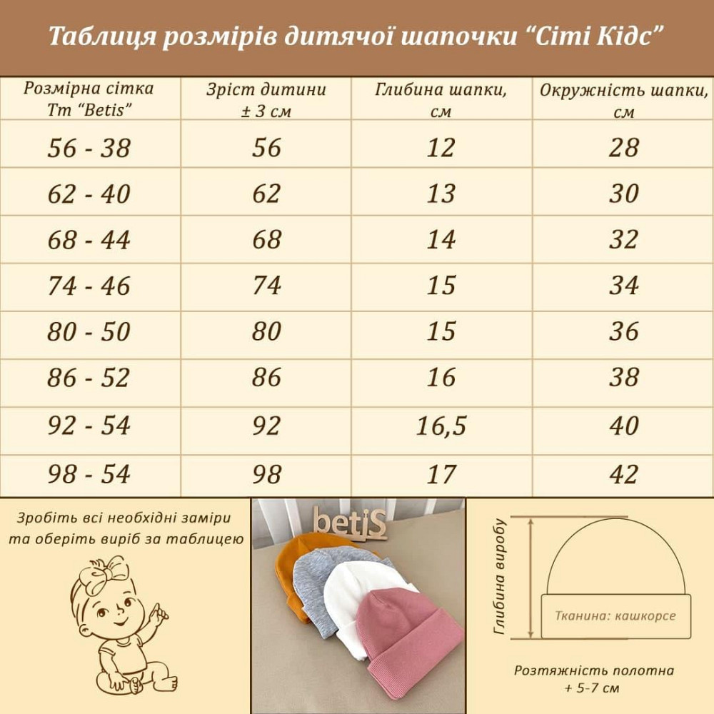 Шапочка детская 
