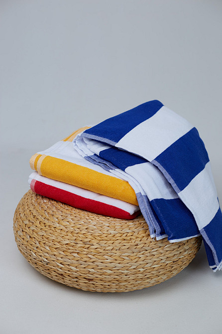 Пляжний рушник Ideal Textile махровий в смужку 90х170см (56860346) Чернівці - фото 3