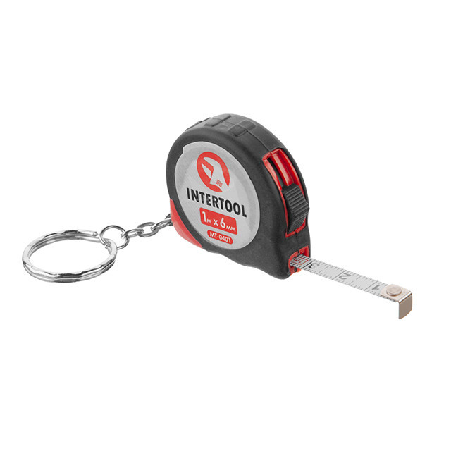 Рулетка зі сталевим полотном, з фіксатором, 1 м, 6 мм INTERTOOL MT-0401 Київ - фото 1