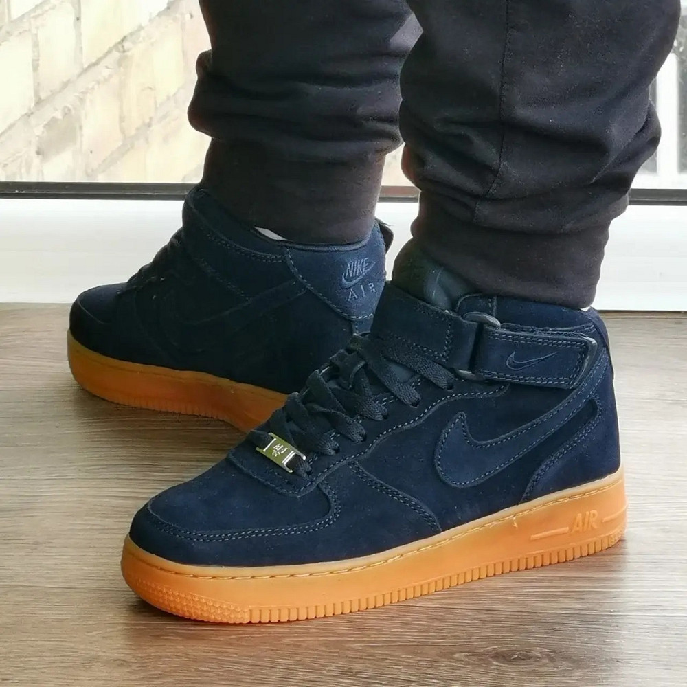 Термо Кросівки Nike Високі Сині Жіночі Форси Замшеві Найк Єврозима (розміри: 37,38,39,40,41) Дніпро - фото 6