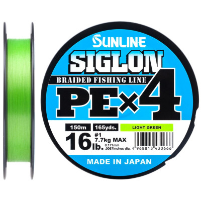Шнур Sunline Siglon PE н4 300m 1.7/0.223mm 30lb/13.0kg Light Green (1658.09.42) Вінниця - фото 1