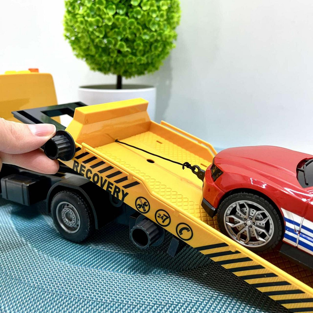 Спецтехніка Евакуатор інерція звуки підсвічування гумові шини рухомі елементи Жовтий (666-66 P) Чернигов - изображение 2