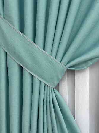 Комплект готових штор VR-Textil Шеніл однотонний № 1697ш Світло-бірюзовий 200х270 см 2 шт (32-443) Київ